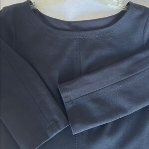 Theory Elegant Charcoal 3/4 Sleeve Midi Dress